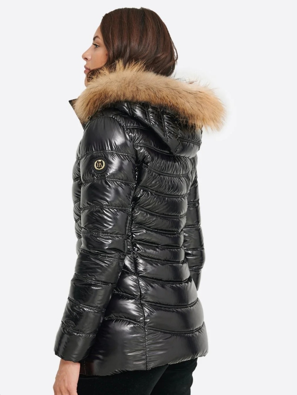 MICHAEL KORS Black Faux-Fur Trim Puffer Jacket - Women XL